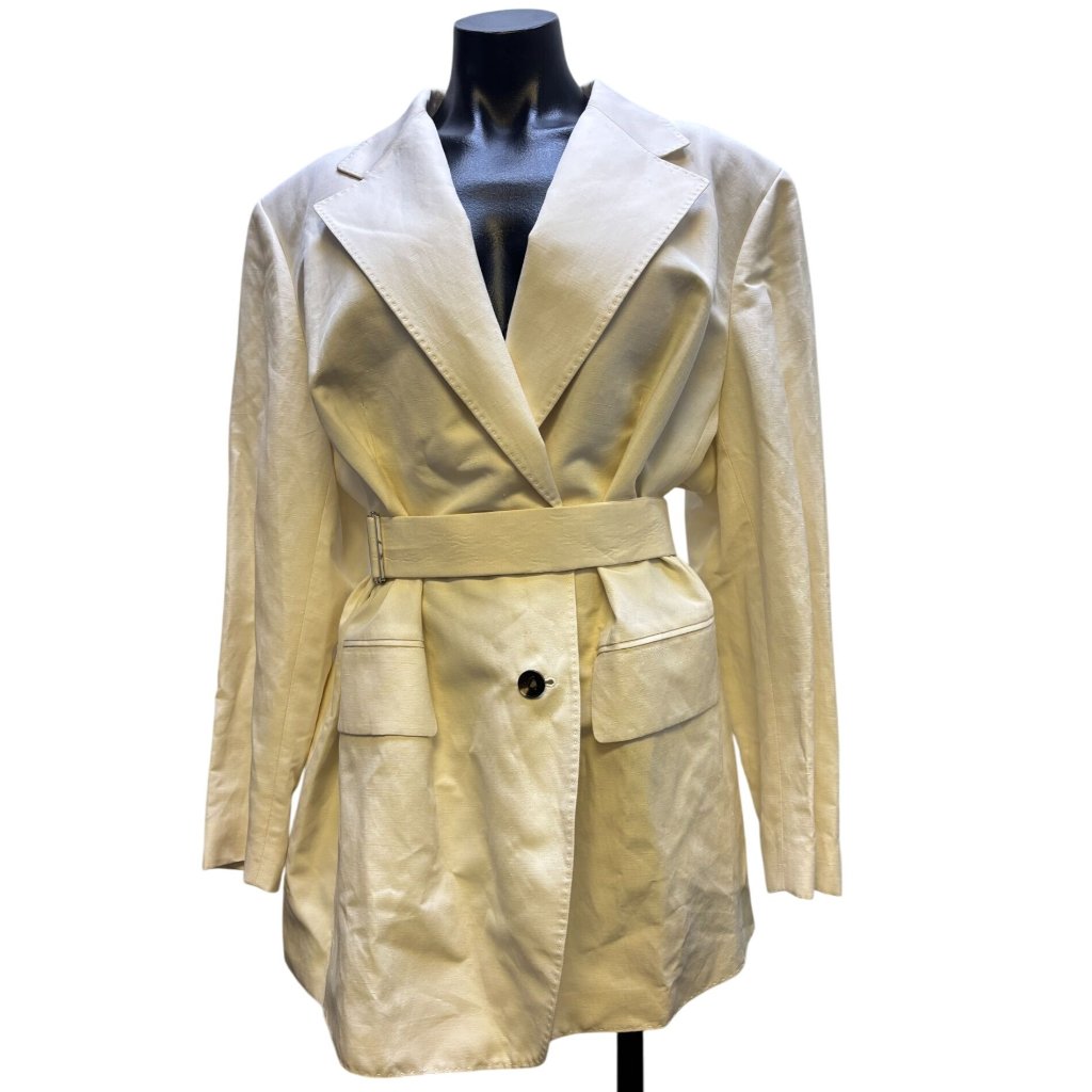 Nwt Lafayette 148 Silk Linen Trench Coat Ivory Size 16